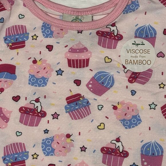 NWT Millie & Myles Kids Toddler Pink Cupcakes Bamboo 2pc Pajamas Size 5/6 Girls - Picture 5 of 6